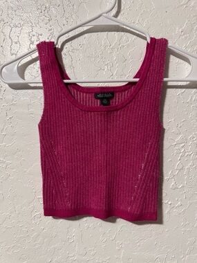 Wild Fable Womens Pink Ribbed Knit Cropped Tank Top Shirt Size XXS